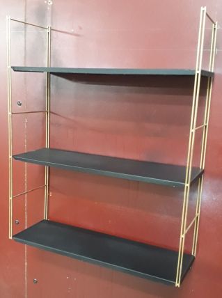 Etagere  string( tomado) 1950 a 1960 or et black mat, vintag