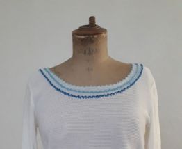 Pull court, brodé, vintage 70/80s
