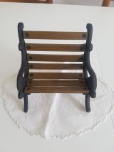 Petit banc decoratif en bois et fer forgé 