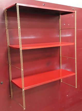  Etagere metal string( tomado) 1950 a 1960  or et rouge vif,