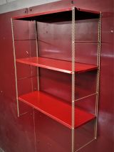  Etagere metal string( tomado) 1950 a 1960  or et rouge vif,