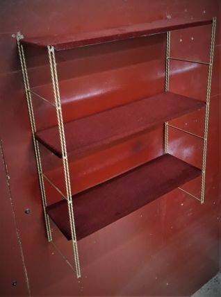  Etagere metal string( tomado) 1950 a 1960  or et rouge   fo