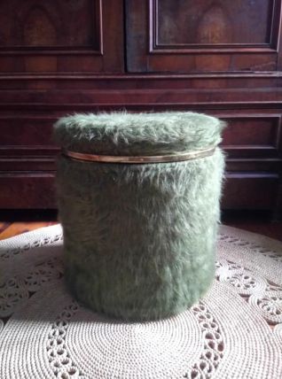 Pouf moumoute vert - Années 70 