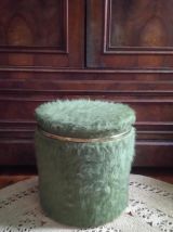 Pouf moumoute vert - Années 70 