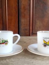 Ensemble de 6 tasses et 6 soucoupes Arcopal - Vieux tacots 