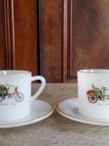Ensemble de 6 tasses et 6 soucoupes Arcopal - Vieux tacots 