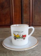 Ensemble de 6 tasses et 6 soucoupes Arcopal - Vieux tacots 