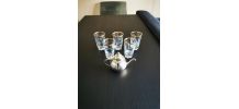 Service de 5 verres à thé + 1 petite théière 