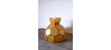 Suspension/lustre en nacre et en laiton 