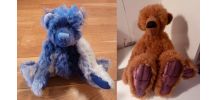 Deux ours d'artiste en mohair, fait main, Pièces uniques