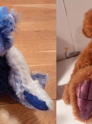 Deux ours d'artiste en mohair, fait main, Pièces uniques
