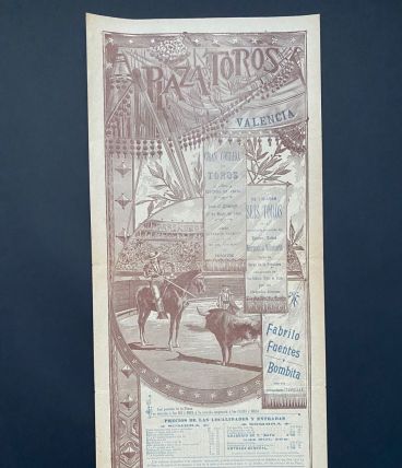 Exceptionnelle Affiche ancienne Corrida du 17 mai 1896 Valen