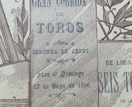 Exceptionnelle Affiche ancienne Corrida du 17 mai 1896 Valen