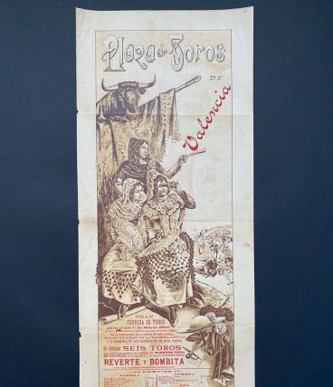 Exceptionnelle Affiche ancienne Corrida de mars 1897 Valenci
