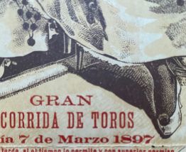 Exceptionnelle Affiche ancienne Corrida de mars 1897 Valenci