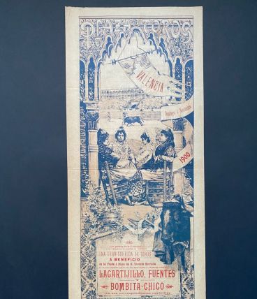 Exceptionnelle Affiche ancienne Corrida 1900 Valencia