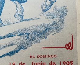 Exceptionnelle Affiche ancienne Corrida 1905 Valencia