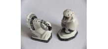 Salière en porcelaine art déco singe et dindon