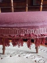 Chaise ancienne en velours rose 