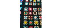 Petit plaid carré afghan 70s