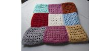 Plaid patchwork crocheté
