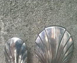 Set  miroir + brosse Art Deco en metal argenté