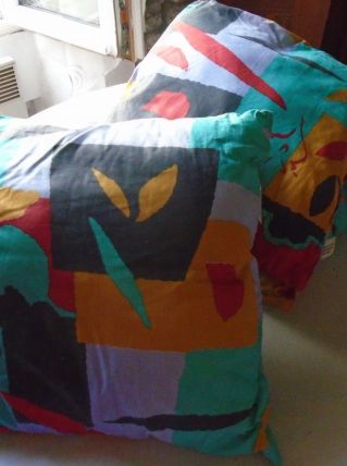 4 coussins en coton graphique