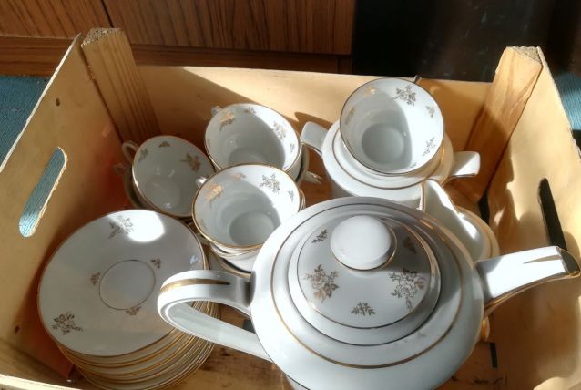 Service thé art déco porcelaine UF France 34 pieces