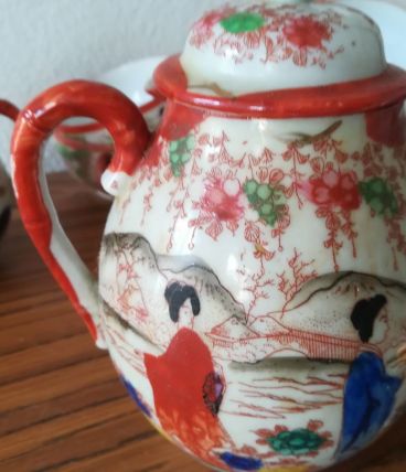 Service thé vintage japonais porcelaine fine