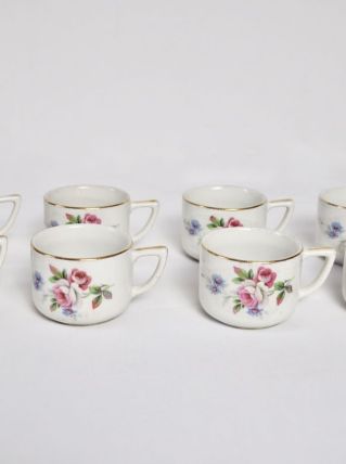 Lot de 8 tasses Fleuries