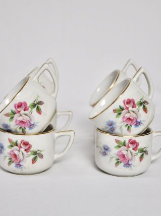 Lot de 8 tasses Fleuries
