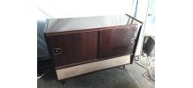 Ancien meuble tv radio vintage annee 60-70 en bois et formic