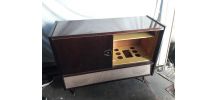 Ancien meuble tv radio vintage annee 60-70 en bois et formic