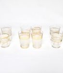 Lots de 12 verres lignes dorées