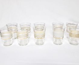 Lots de 10 verres lignes dorées