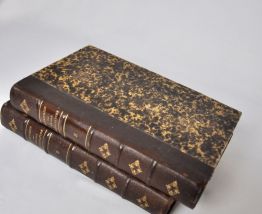 2 livres reliés en cuir