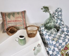 Coussin en toile de jute