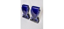 Paire de vases bleus en Faïence 