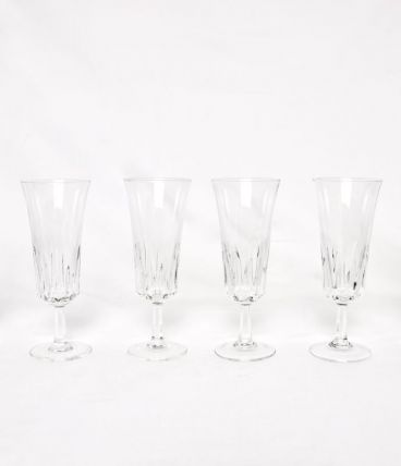 6 flutes à Champagne en verre 