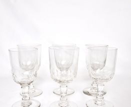  6 Verres à pied en verre taillé