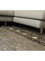 Tapis kilim fait main en laine couleur taupe marron