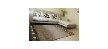 Tapis kilim fait main en laine couleur taupe marron