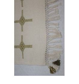 Tapis kilim fait main en coton blanc crème