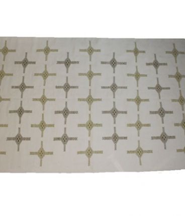 Tapis kilim fait main en coton blanc crème