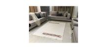 Tapis kilim fait main en soie couleur blanc crème