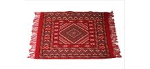 Tapis kilim fait main en laine couleur rouge