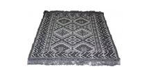 Tapis kilim fait main en laine gris