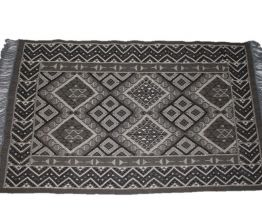 Tapis kilim fait main en laine gris