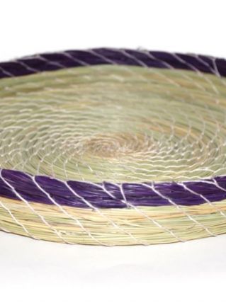 plateau fait main en fibres naturelles