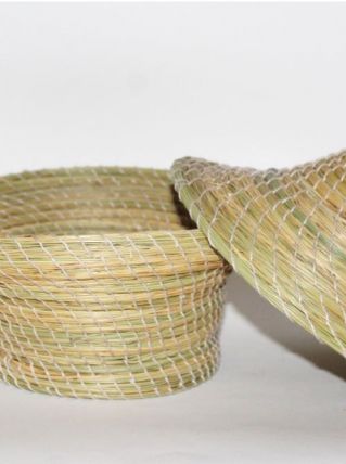 BOITE DÉCORATIVE AVEC COUVERCLE EN FIBRES NATURELLES